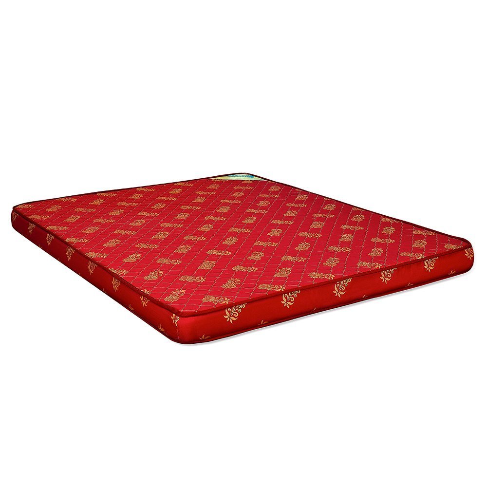 Nilkamal Sparkle 4-inch Single Size Foam Mattress (Maroon, 72x36x4) | HOMEGENIC.